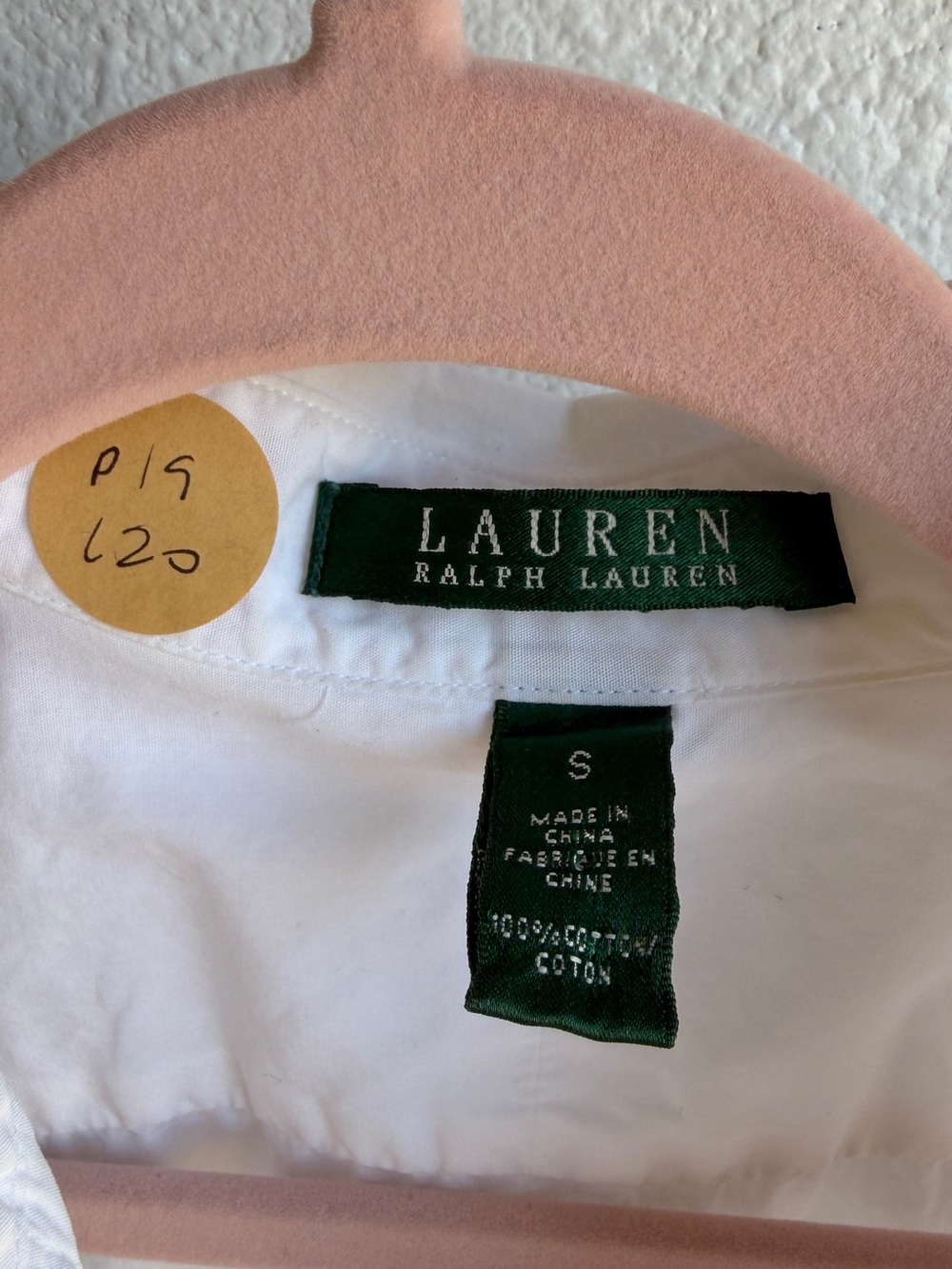 90’s Lauren Ralph Lauren White Poplin Cotton Ruffle Front Blouse Small - Picture 3 of 3